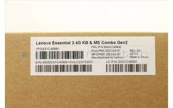Lenovo 5KM1C40642 Keyboard_Mouse,Wireless,Arabic,White_Grey,Non_Backlight