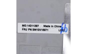 Lenovo 5M10V16971 C-Cover with keyboard, German, Silver, Backlight, UK