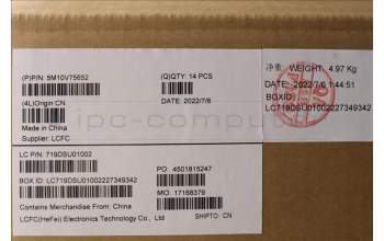 Lenovo 5M10V75652 Mechanical Assemblies, Base Cover,BK,AL,WWAN