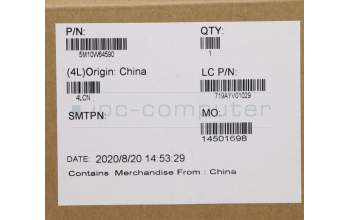 Lenovo 5M10W64590 C-Cover with keyboard, French, Black, Backlight, Non-Fingerprint, US