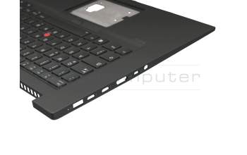 5M10W78879 original Lenovo keyboard incl. topcase DE (german) black/black with backlight and mouse-stick