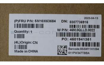 Lenovo 5M10X63684 MECH_ASM 13.3WUXGA LP,CSOT,RGB+IR,CV,BK