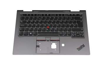 5M10Z37209 original Lenovo keyboard incl. topcase UK (english) black/grey with backlight and mouse-stick