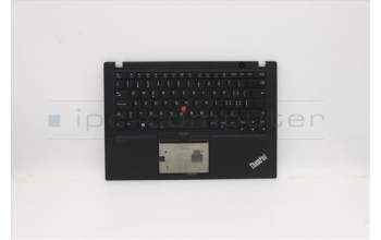 Lenovo 5M10Z41329 C-Cover with keyboard, Switzerland, Black, Backlight