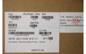 Lenovo 5M10Z41488 C-Cover with keyboard, French, Black, Backlight, Fingerprint, NFC, US