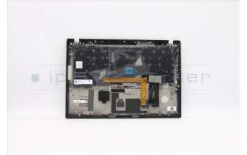 Lenovo 5M10Z41497 C-Cover with keyboard, Greek, Black, Backlight, FingerPrint, US