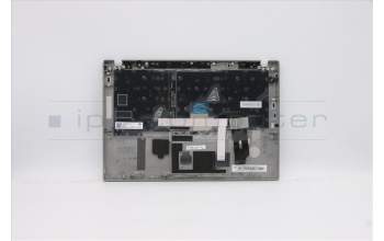 Lenovo 5M10Z41611 C-Cover with keyboard, Slovenian, Silver, Backlight, FingerPrint, UK