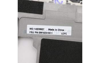 Lenovo 5M10Z41611 C-Cover with keyboard, Slovenian, Silver, Backlight, FingerPrint, UK