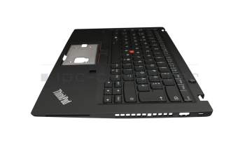 5M10Z54256 original Lenovo keyboard incl. topcase DE (german) black/black with backlight and mouse-stick