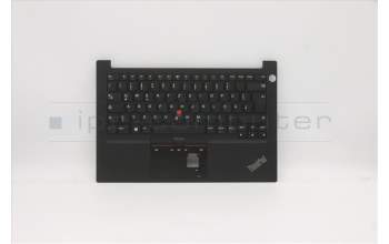 Lenovo 5M10Z54623 C-Cover with keyboard, German, Black, Fingerprint