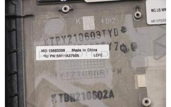 Lenovo 5M11A37505 MECH_ASM KBDW/C ARA BKLT(SUN)WW US BK