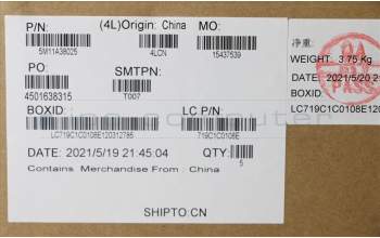 Lenovo 5M11A38025 MECH_ASM KB C GER(PMX)PT UK BK