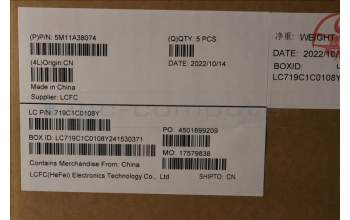 Lenovo 5M11A38074 MECH_ASM KB C SLV(PMX)PT UK BK