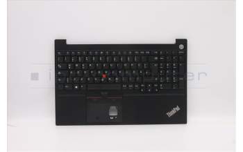 Lenovo 5M11A38451 C-Cover with keyboard, German, Black, FingerPrint, UK