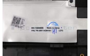 Lenovo 5M11A38451 C-Cover with keyboard, German, Black, FingerPrint, UK