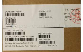 Lenovo 5M11A38494 C-Cover with keyboard,Czech Slovakian,Black,FingerPrint