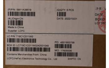 Lenovo 5M11A38519 MECH_ASM KB C SWS(TSG)PT FP UK BK