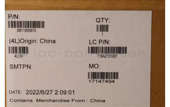 Lenovo 5M11B95870 MECH_ASM CS20 2bcp,Mylar,MM-Silver,TRA