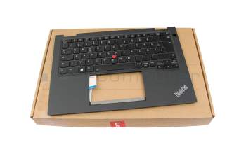 5M11C18752 original Lenovo keyboard incl. topcase DE (german) black/grey with backlight and mouse-stick (no WWAN)