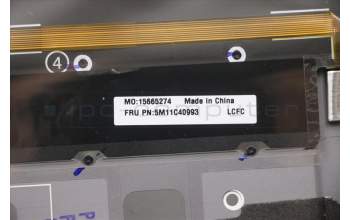 Lenovo 5M11C40993 C-Cover with keyboard, Arabic, Grey, WWAN, US