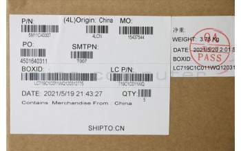 Lenovo 5M11C43307 MECH_ASM KB C LA SPA(PMX)PT FP UK BK