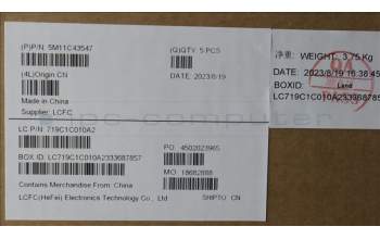 Lenovo 5M11C43547 MECH_ASM KB C 058FRA BKLT(SRX)PT UK BK