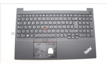Lenovo 5M11C43565 C-Cover with keyboard, German, Black, Backlight, UK