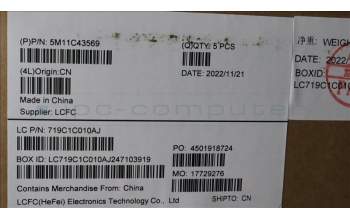 Lenovo 5M11C43569 MECH_ASM KB C HUN BKLT(PMX)PT UK BK