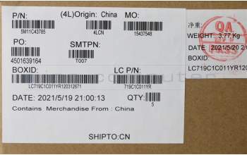 Lenovo 5M11C43785 MECH_ASM KB C ITA BKLT(PMX)PT FP UK BK