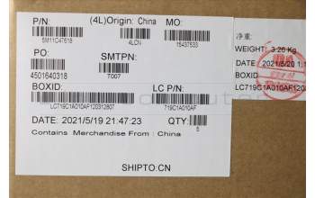 Lenovo 5M11C47618 MECH_ASM KB C SPA BKLT(PMX)PT FPR UKBK