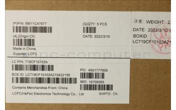 Lenovo 5M11C47977 MECH_ASM KBD W/C SLV BKLT(CHY) UK BK