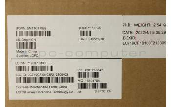 Lenovo 5M11C47992 MECH_ASM KBD W/C SWS BKLT(SUN) UK BK