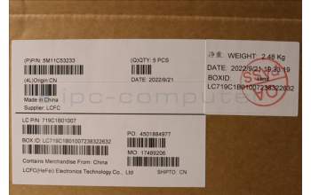 Lenovo 5M11C53233 MECH_ASM GRP KBD BZL,CZE/SLK,WL,DB,CHY