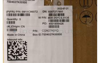 Lenovo 5M11C86072 C-Cover with keyboard, Swiss, Black, No WWAN, UK