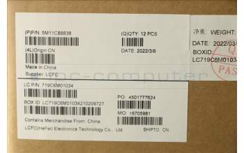 Lenovo 5M11C88838 MECH_ASM KBD ENG BKLT (LIT) BLK