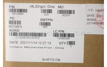 Lenovo 5M11C88944 MECH_ASM KBD NORDIC BKLT (TRA) BLK