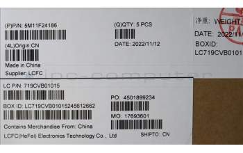 Lenovo 5M11F24186 MECH_ASM FRU KB w/Cc SPA(Chi)UK BK