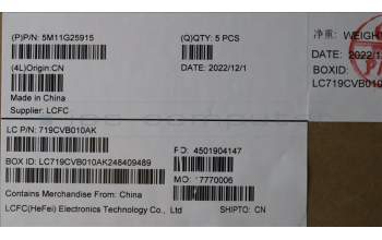 Lenovo 5M11G25915 MECH_ASM KBw/Ccvr ITA BKLT-CHY FP UK BK