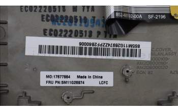 Lenovo 5M11G26974 MECH_ASM KBD C-Cov IND ENG Liteon BK