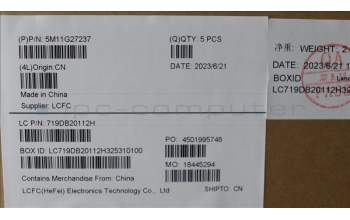 Lenovo 5M11G27237 MECH_ASM KBD C-Cov GRE BKLT Chicon BK