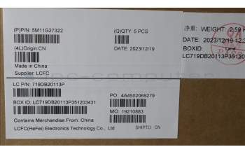 Lenovo 5M11G27322 MECH_ASM KB CCov NORDIC BKLT Chicon BK