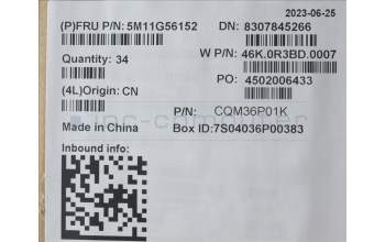 Lenovo 5M11G56152 MECH_ASM CS21 3+2bCP,Glass,BLACK,NFC,SUN