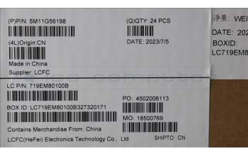 Lenovo 5M11G56198 CS22 3+2bCPLC,Small,Glass-Mylar+Goodix PCB,Black,SOVP&MP,NFC,Transimage
