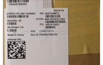 Lenovo 5M11H26962 MECH_ASM FRU C COV,YOGA N-WFC BK Fenrir