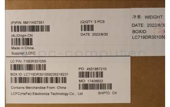 Lenovo 5M11H27351 MECH_ASM KBD Cc EURO ENG BKLT(CHY) US BK