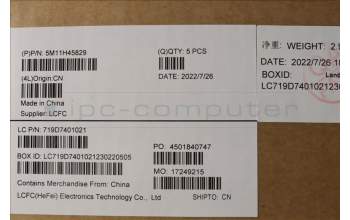 Lenovo 5M11H45829 MECH_ASM KBD BZL,WL,GY,SRX,IND ENG