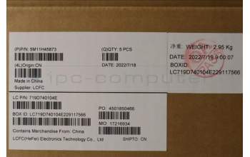 Lenovo 5M11H45873 MECH_ASM KBD BZL,WW,GY,CHY,ENG
