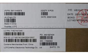 Lenovo 5M11H45878 MECH_ASM KBD BZL,WW,GY,SRX,FRA