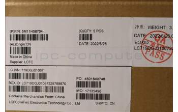 Lenovo 5M11H58704 MECH_ASM KBD CCvr ENG(PMX)US BK