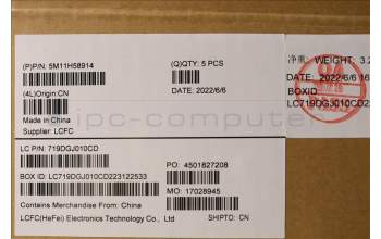 Lenovo 5M11H58914 MECH_ASM KBD CCvr ENG BKL(PMX)US BK